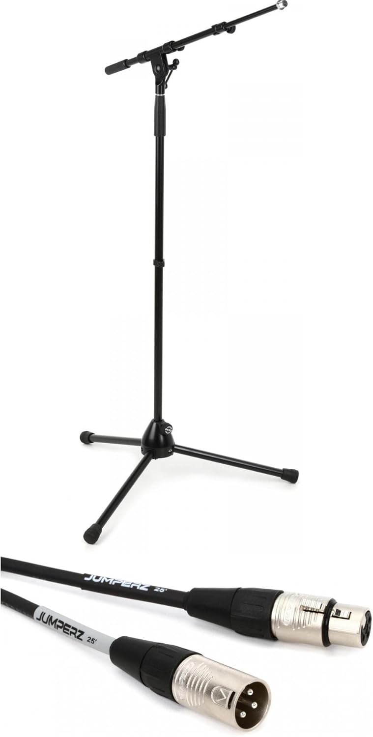K&M KM21090 Mic Stand + Mogami 25 Feet Mic Cable Package
