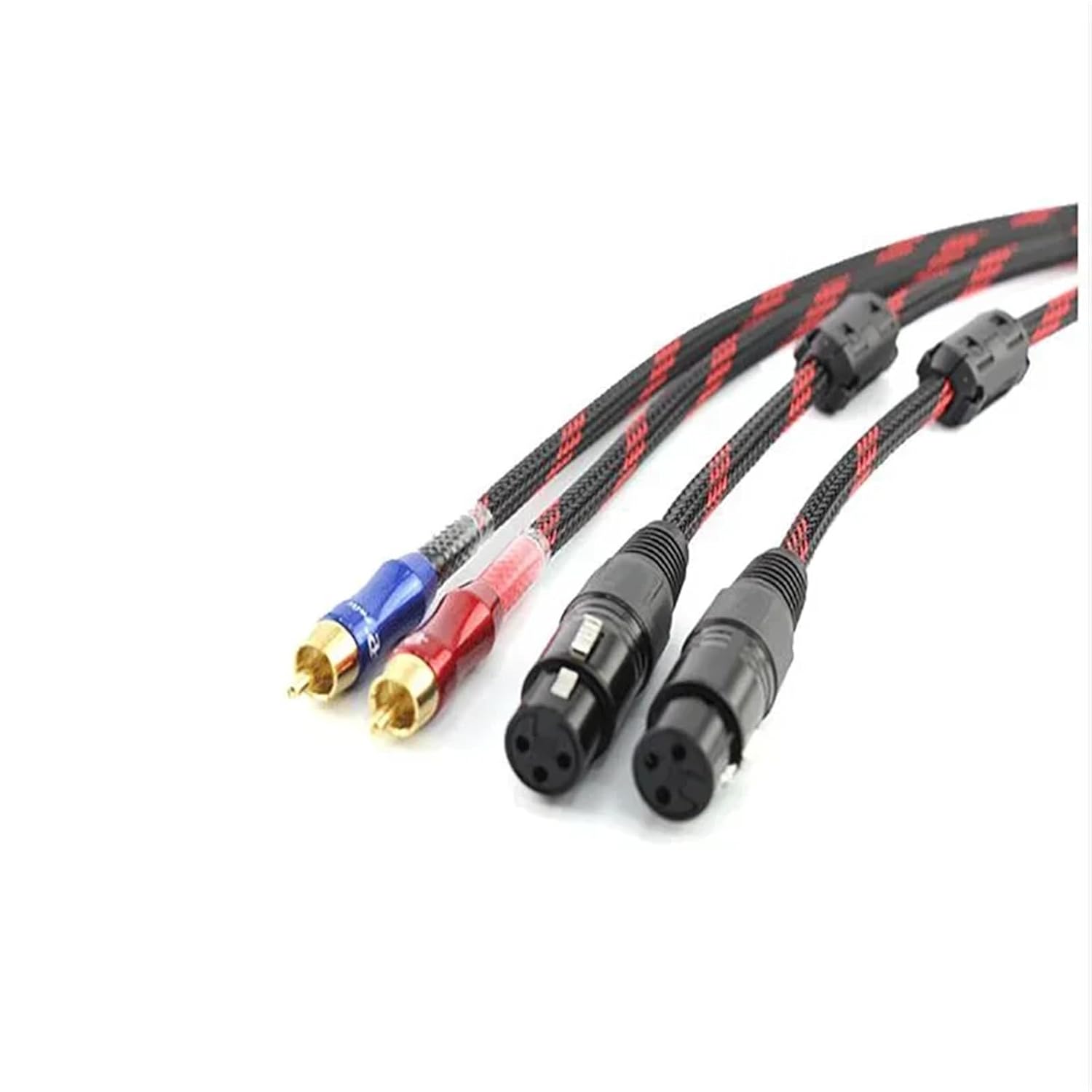 A53 5N Copper XLRR to RCAA Audio interconect Cable with Gold Plug Connector(XLR Female to RCA,1m)