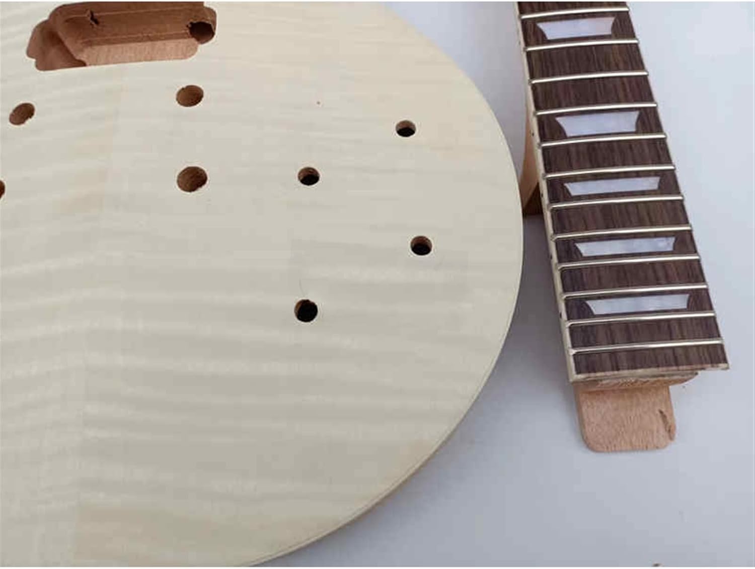 DIY Electric Guitar Kit Unfinished Unpainted Electric Guitar Body and Neck Including All Hardware