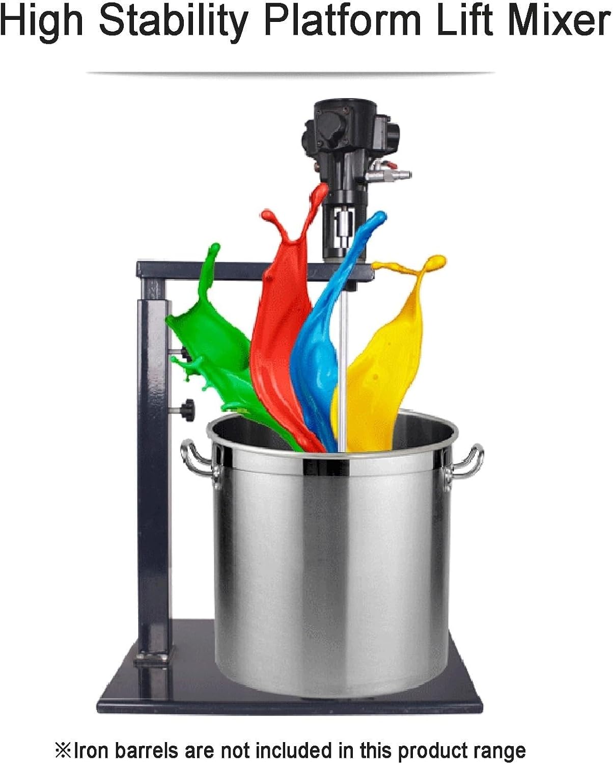 5 Gallon Pneumatic Agitator, Paint Mixer with Stand, 2600r/min Paint Stirring Machine for Mixing Plaster Paint Mortar Glue (Blck)