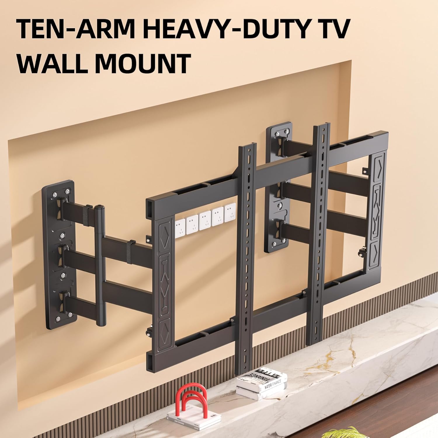 98,100,110,120, Corner Full Motion TV Wall Mount for 80,85,86,150 Inch TVs, Heavy Duty Ultra-Thin Tilt Extension Adjustable TV Bracket,VESA 300x100 to 1000x600,Holds up to 441 lbs,DY1086