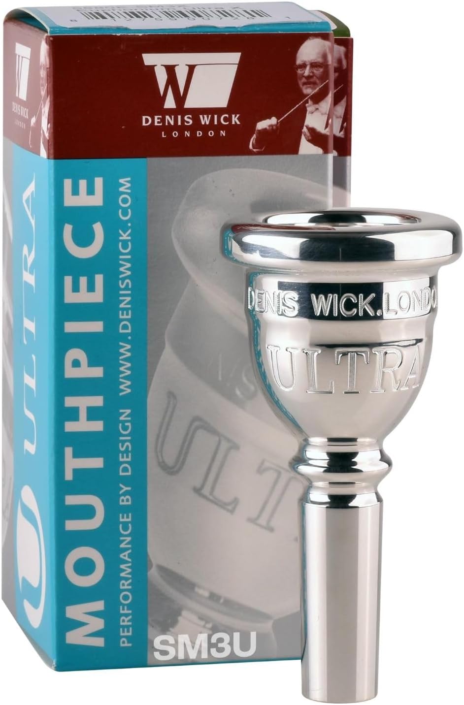 Denis Wick Steven Mead Ultra Euphonium Mouthpiece Silver Plated, 5880E-SM3U - V-Type Backbore for Balanced Airflow & Tone - Large Shank Euphonium Accessories for Easy Articulation -26.40 x 6.3 x 7.4mm