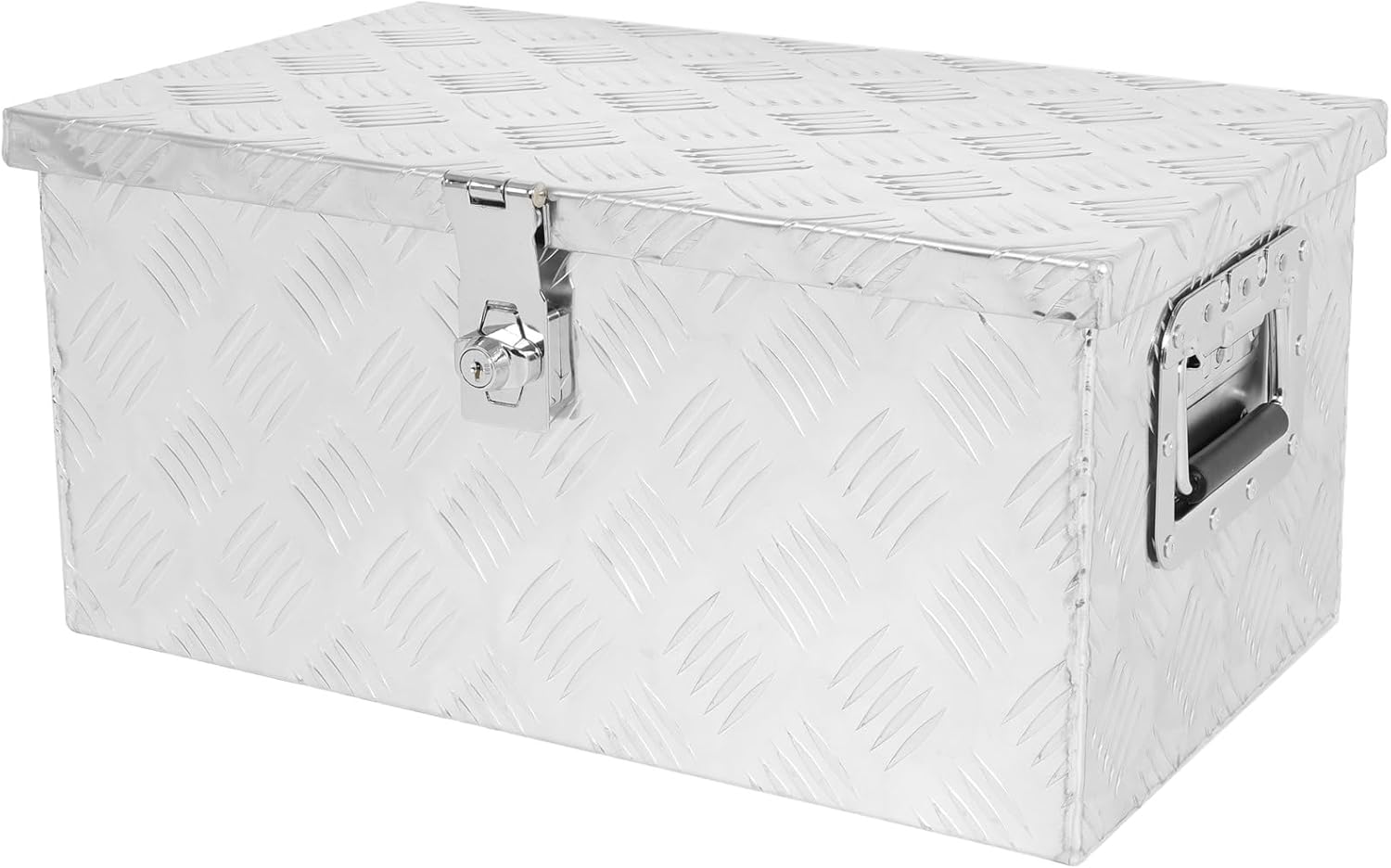 ECCPP 20inch Heavy Duty Aluminum Truck Bed Tool Box, RV Storage Organizer Trailer Storage ToolBox W/Lock & Keys, Underbody Flatbox Truck Car Outdoor Trailer Pickup (Silver)