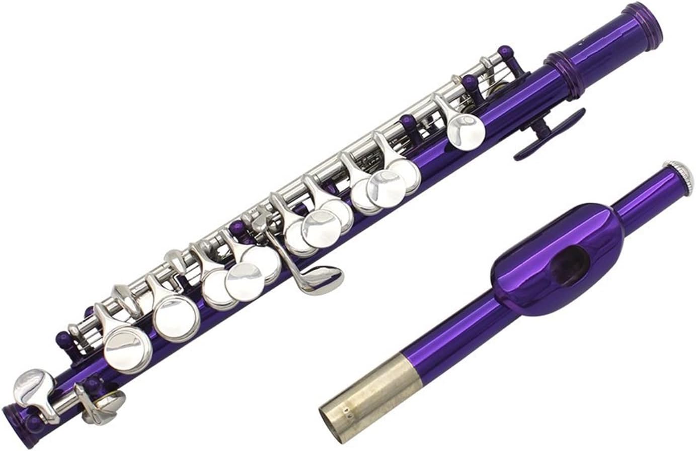 Flutes Purple Piccolo 16 Holes + E Key ​Woodwind Instrument Half-Size Flute Cupronickel with Leather Box