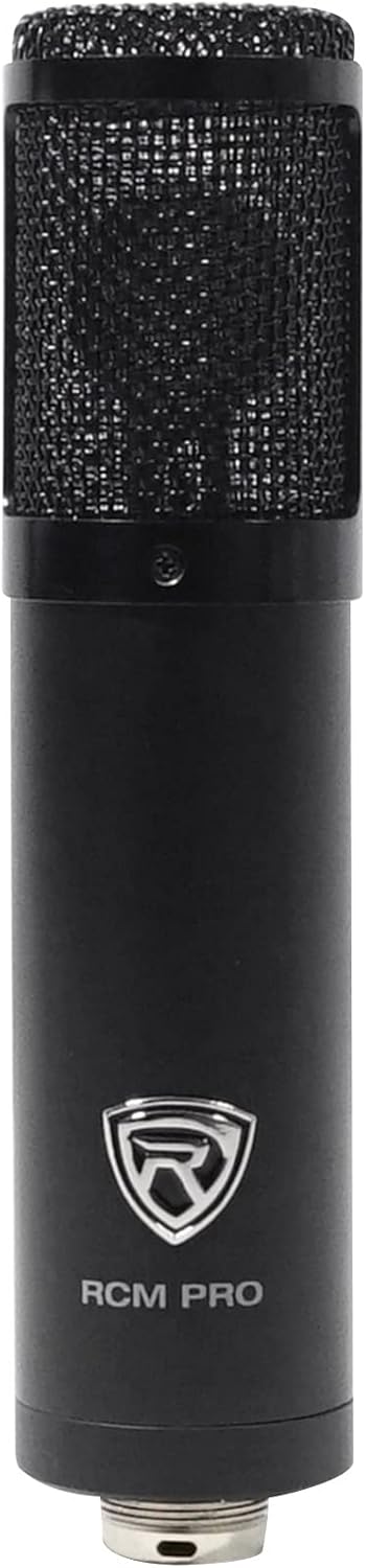 Rockville RCM PRO Bundle: Studio/Recording Condenser Microphone with Capacitors, RG30 Rogan Stand 30-in Pro Boom Arm Mic Stand with Fixed Mount and Desk Clamp, 2-Items