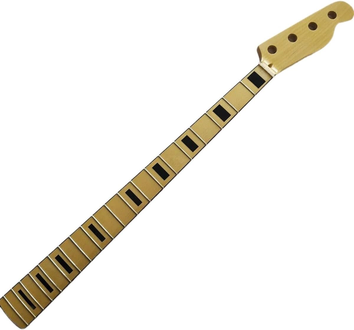 DIY Bass Guitar Neck Maple 20 Fret 34Inch Fingerboard Black Block Inlay Gloss Durable