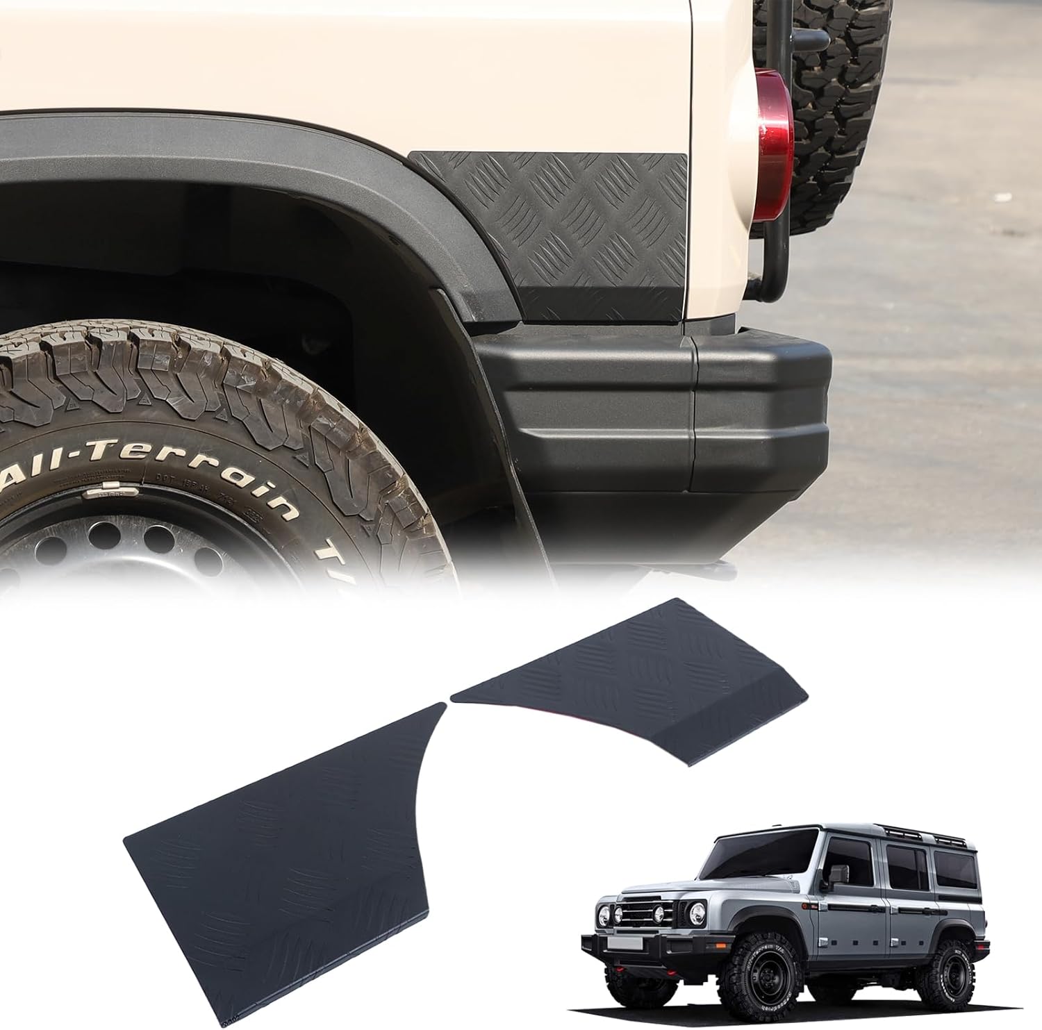 Rear Bumper Side Guard Trim Cover Compatible with INEOS Grenadier 2020-2025 Rear Fender Flare Corner Guards Protector Cover Exterior Accessories