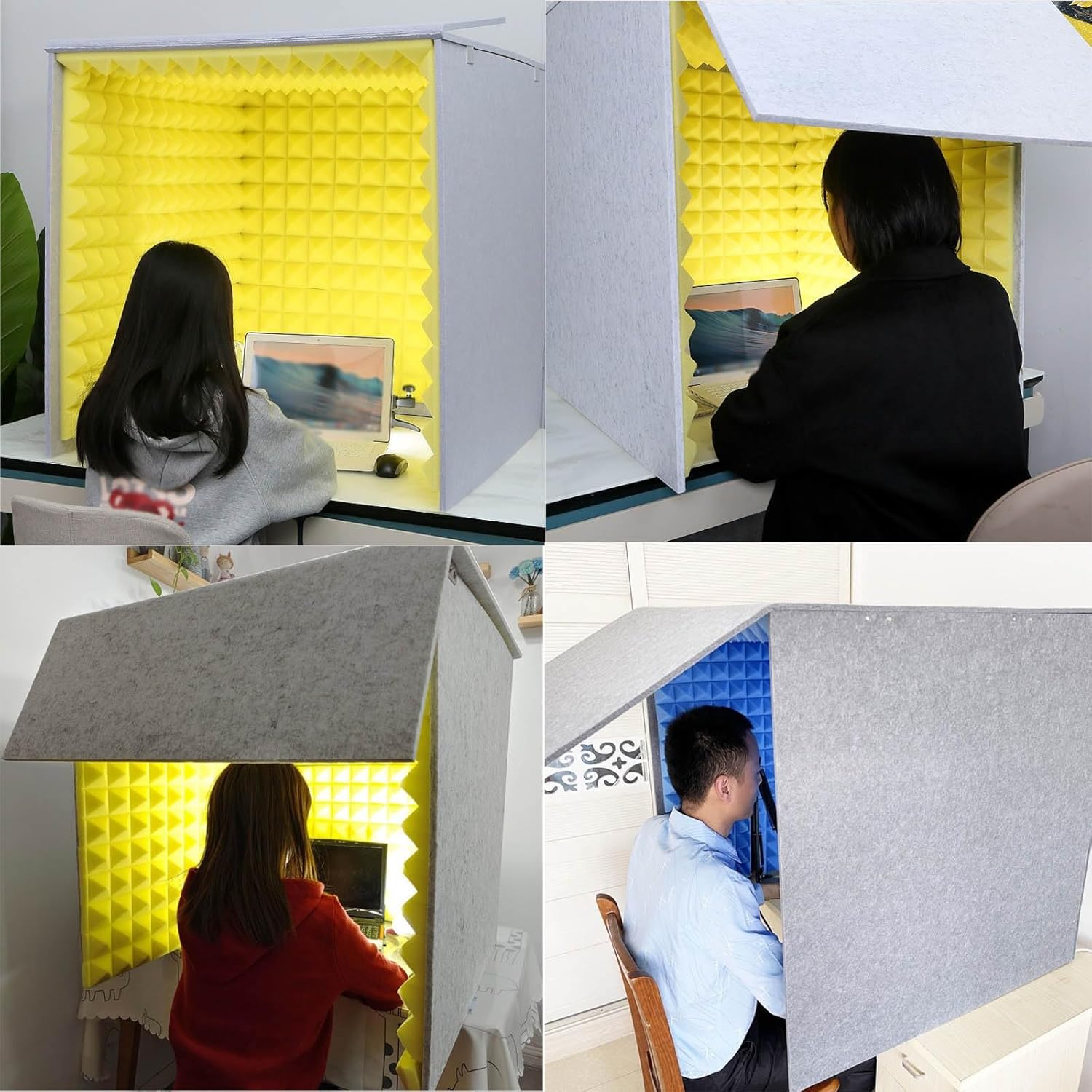 Portable Recording Studio, Microphone Isolation Booth, Desktop Soundproof Enclosure, for Studio Recording Singing (Red)