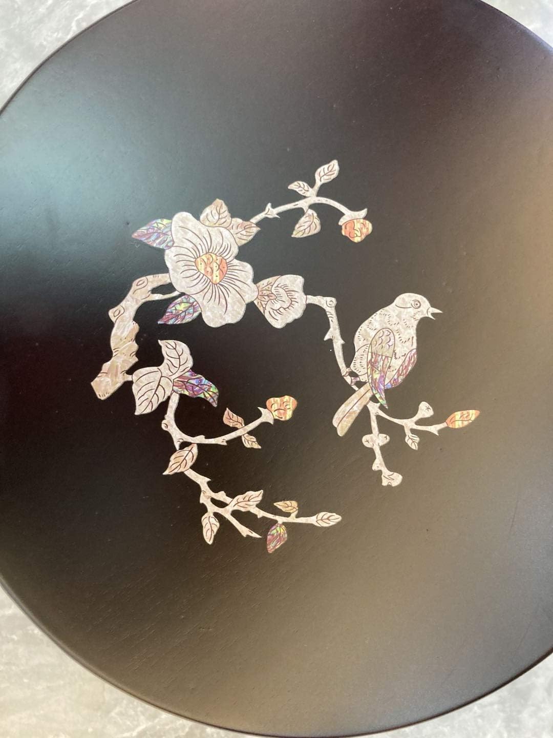 LANDTOM Professional Round Stool of Solid Wood for Guzheng ，Guzheng Red Sandal wood Round stool (RED)