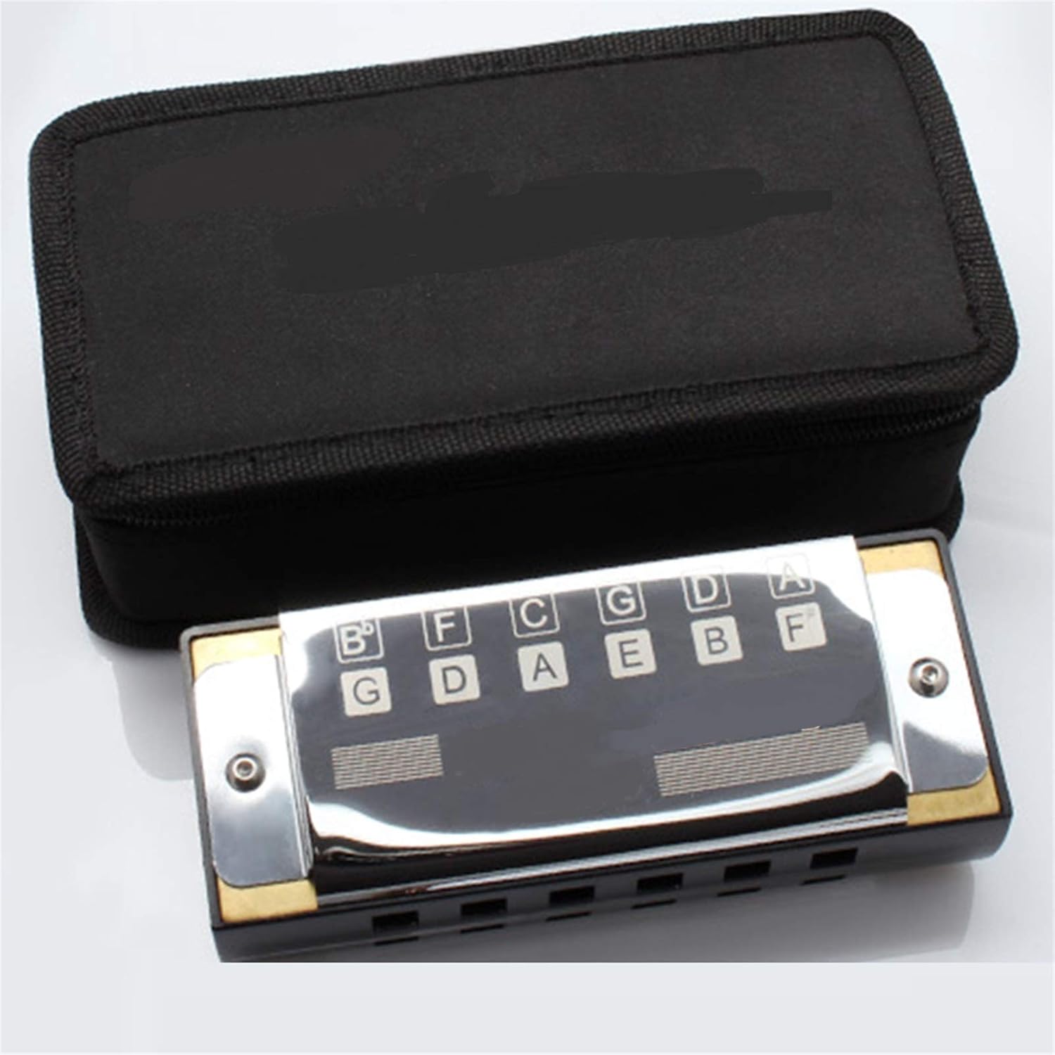 Folk Instruments Bass Harmonica Pocket Ensemble Orchestral Harmonica 12 Holes Harp Mouth Organ Musical Instruments for Beginners (Color : Silver)