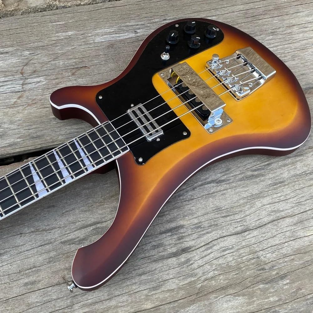 4-String Electric Bass Guitar - Satin Sunburst Finish, 22-Fret Rosewood Fretboard