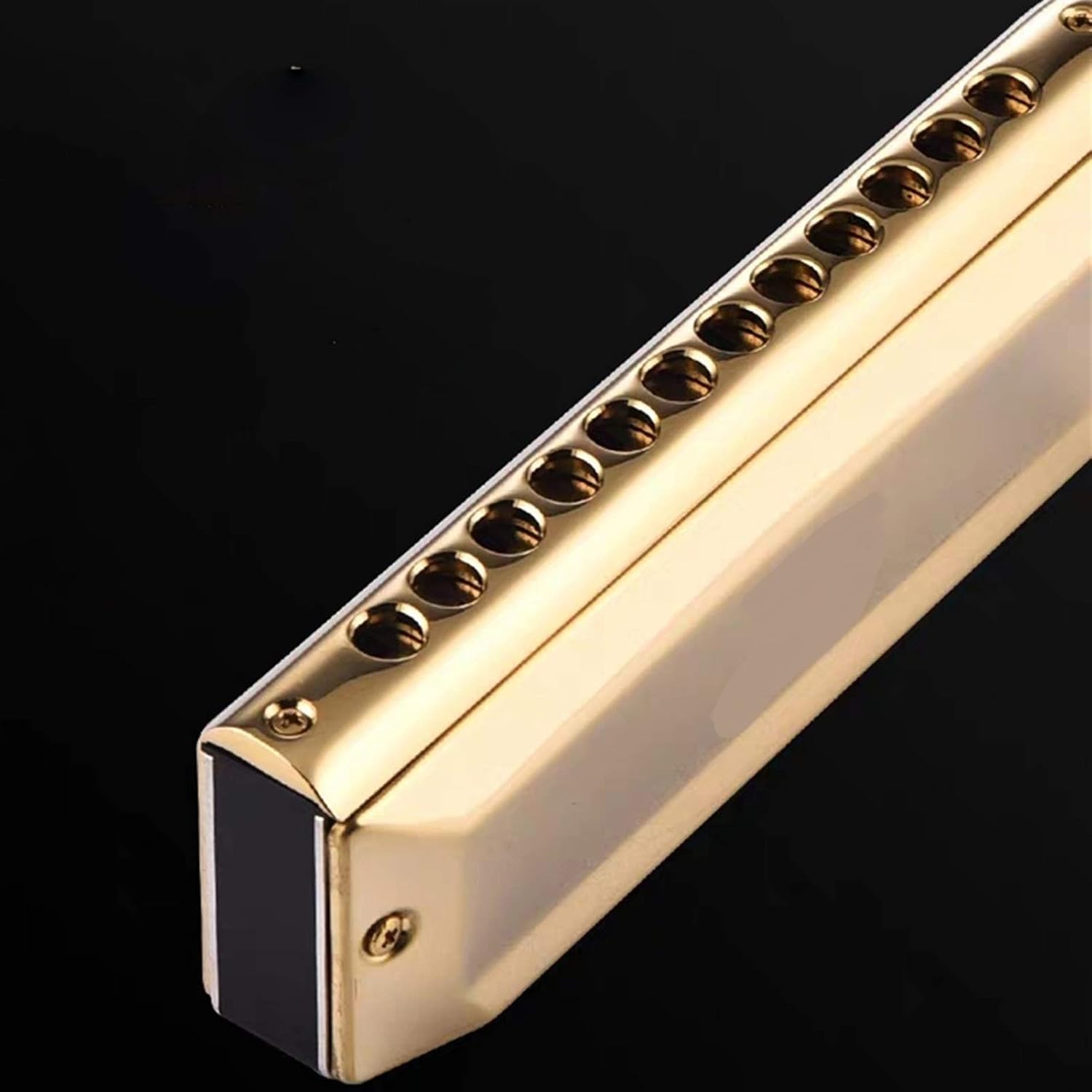 Harmonica Chromatic Harmonica 12 16 Holes Mouth Organ Instrumentos Key of C Phosphor Bronze Reeds Musical Instruments (Color : Black 1248)