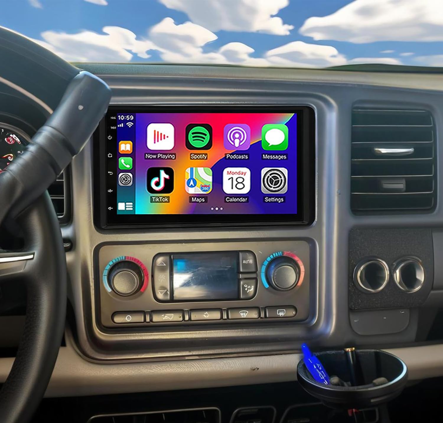 5G WiFi Android 13 Car Stereo for GMC Sierra 1500 2003 2004 2005 2006, 7 Inch IPS HD Touch Screen Car Radio Wireless CarPlay Android Auto, GPS FM/SWC Bluetooth 1080P Backup Camera-2+32G