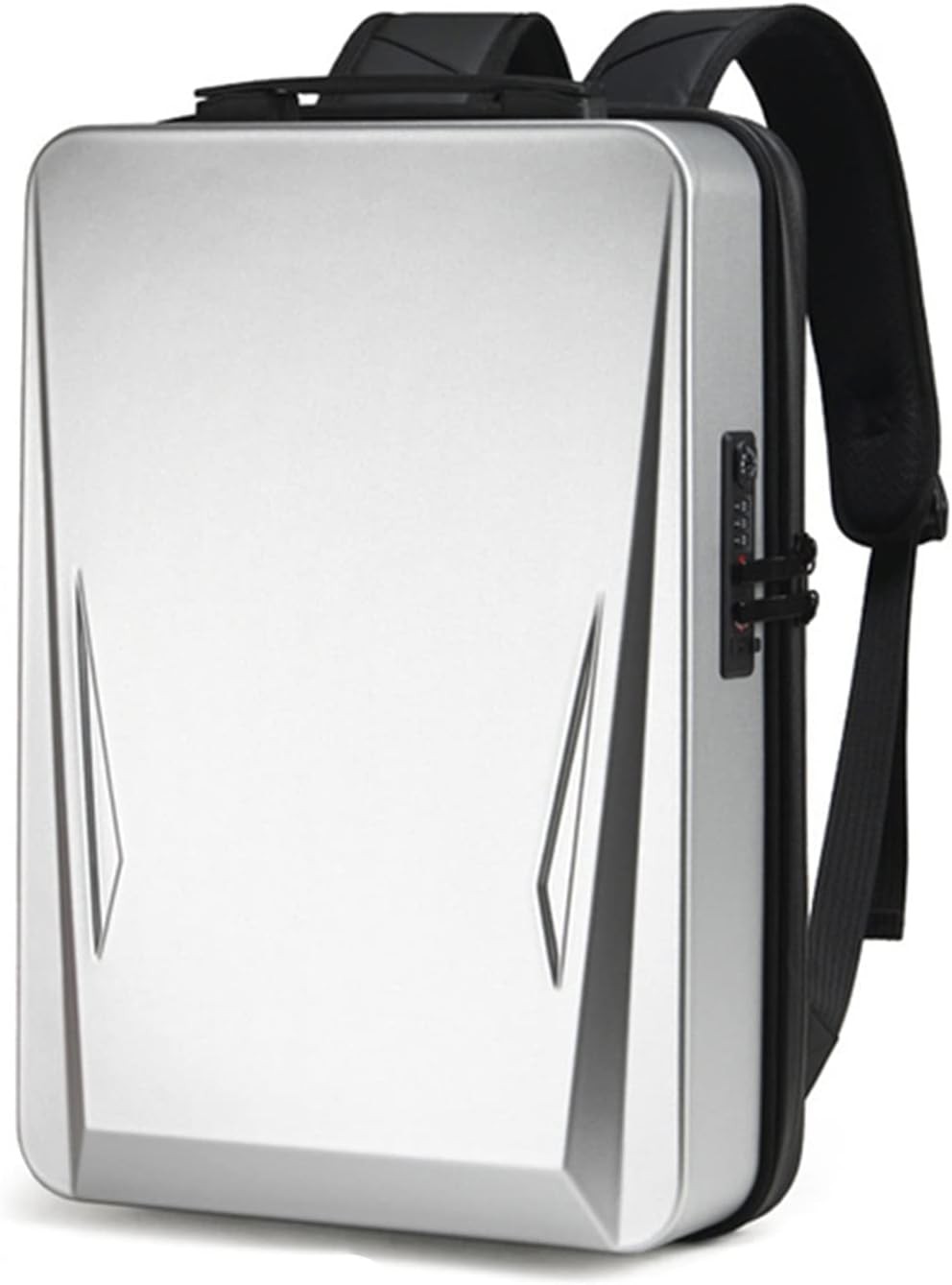 Hard Shell Laptop Backpack for Men,Anti-Theft Waterproof TSA Lock Backpack with USB Port Fit 17/16/15 Inch,Silver