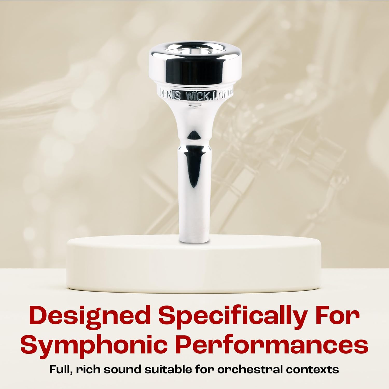 Denis Wick Silver-Plated Cornet Mouthpiece, 5881-3B - Open Backbore to Enhance Your Performance with a Clear Superior Sound and Precision - Cornet Accessory for Easy Articulation - 16.75 x 5 x 4.6mm