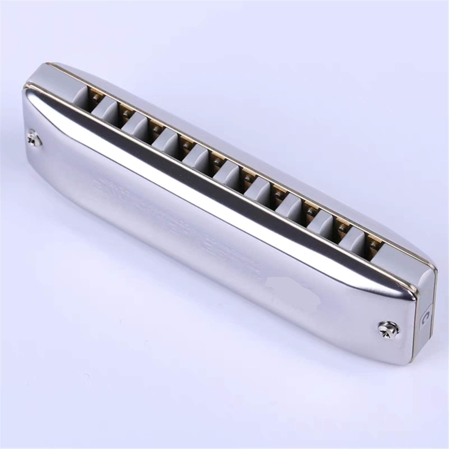 Harmonica Diatonic Harmonica 10 Holes Blues Harp Key C Brass Reeds Stainless Steel Cover Aluminum Comb (Color : Key F)