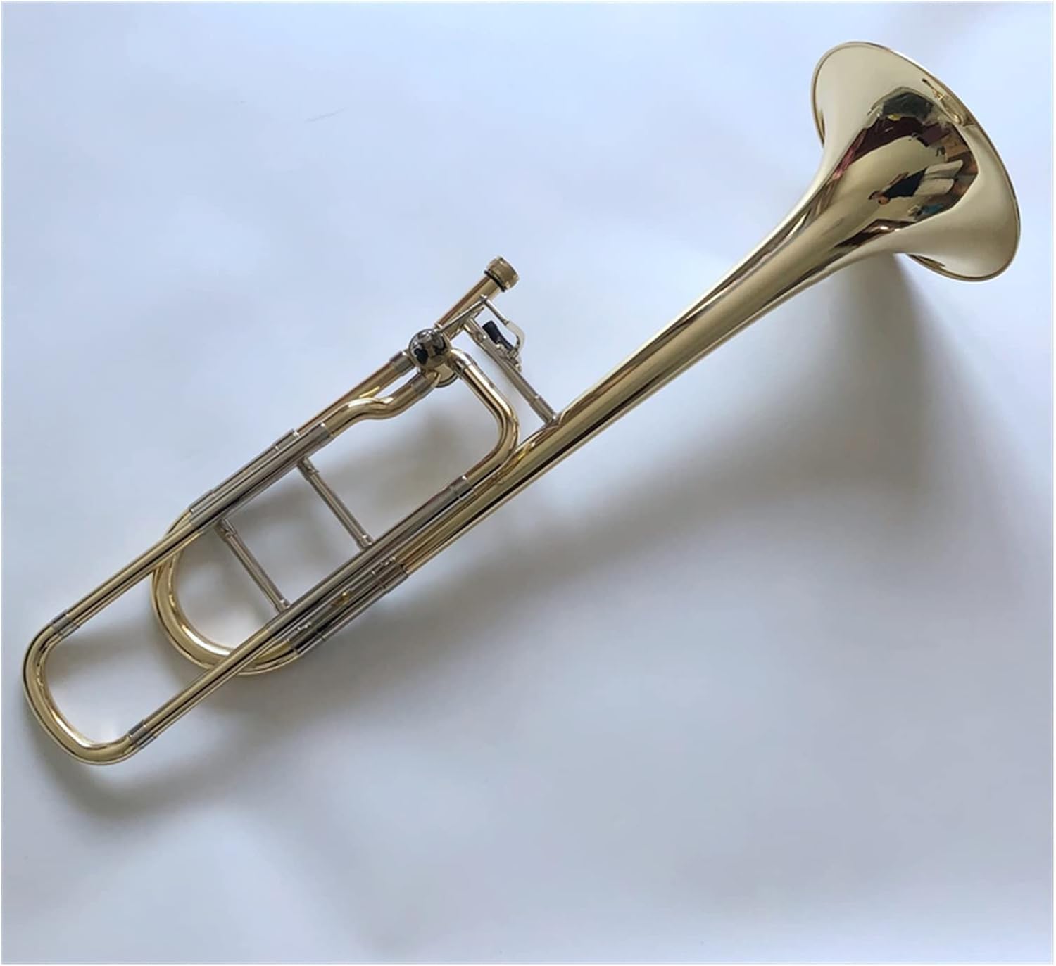 FLFL Student Trombone Professional B/F Tenor Trombone Phosphor Bronze Lacquered Gold with Accessories