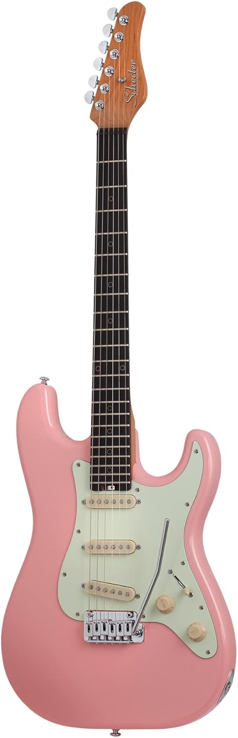 Schecter Nick Johnston Traditional Electric Guitar in Atomic Coral Bundle with Hard Shell Protective Case (2 Items)