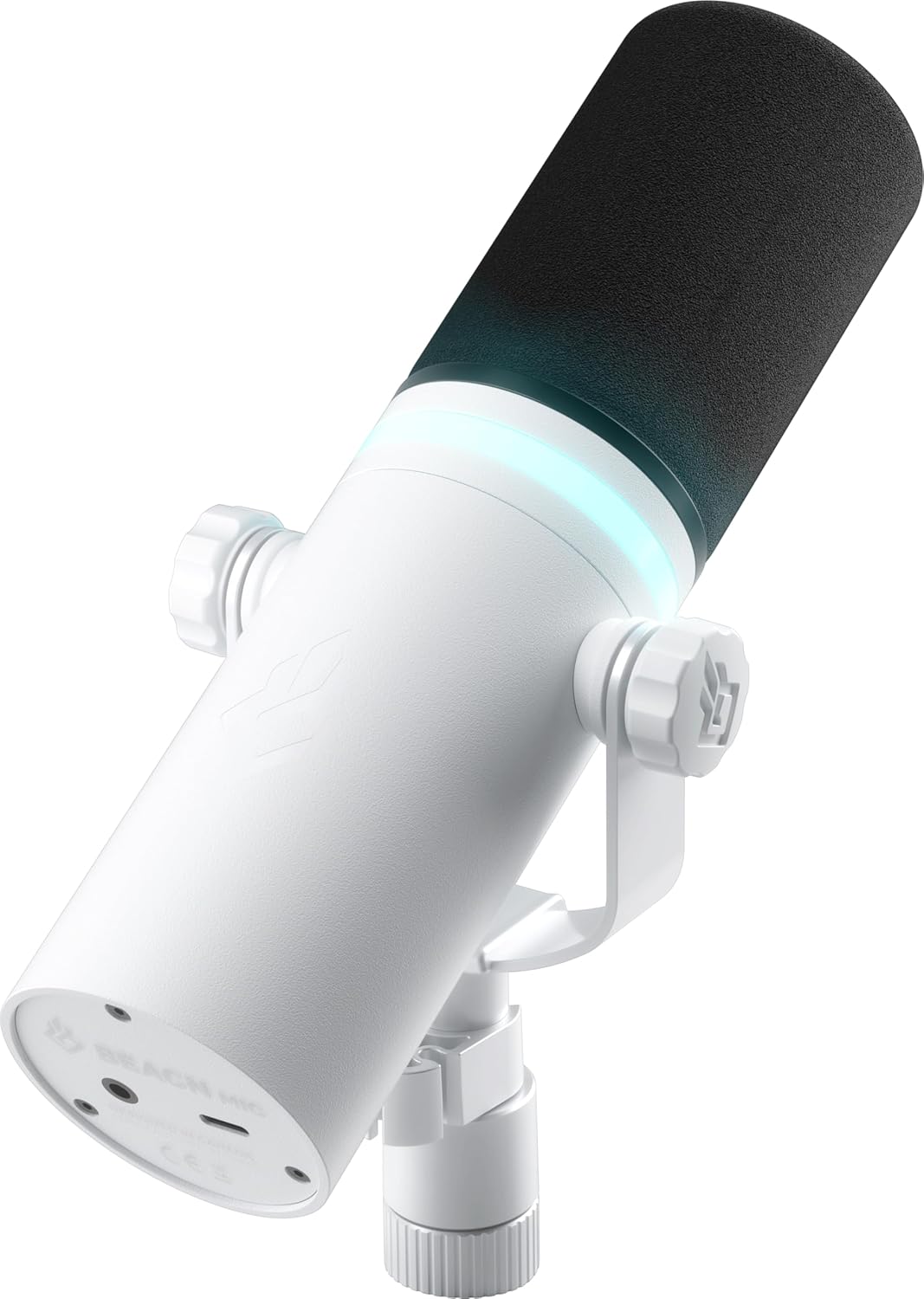 BEACN Light Dynamic USB Mic for PC with The White Mic Stand - Professional Microphone for Podcasts, Gaming and Streaming with Studio-Quality Low Profile Adjustable Micrphone Arm