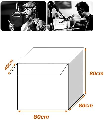 Soundproof Booth Portable Recording Booth Home Studio Booth Desktop Soundproof Cover Simple Isolation Shield Vocal Absorbing Shield Microphone Isolation Shield (Yellow 80 *