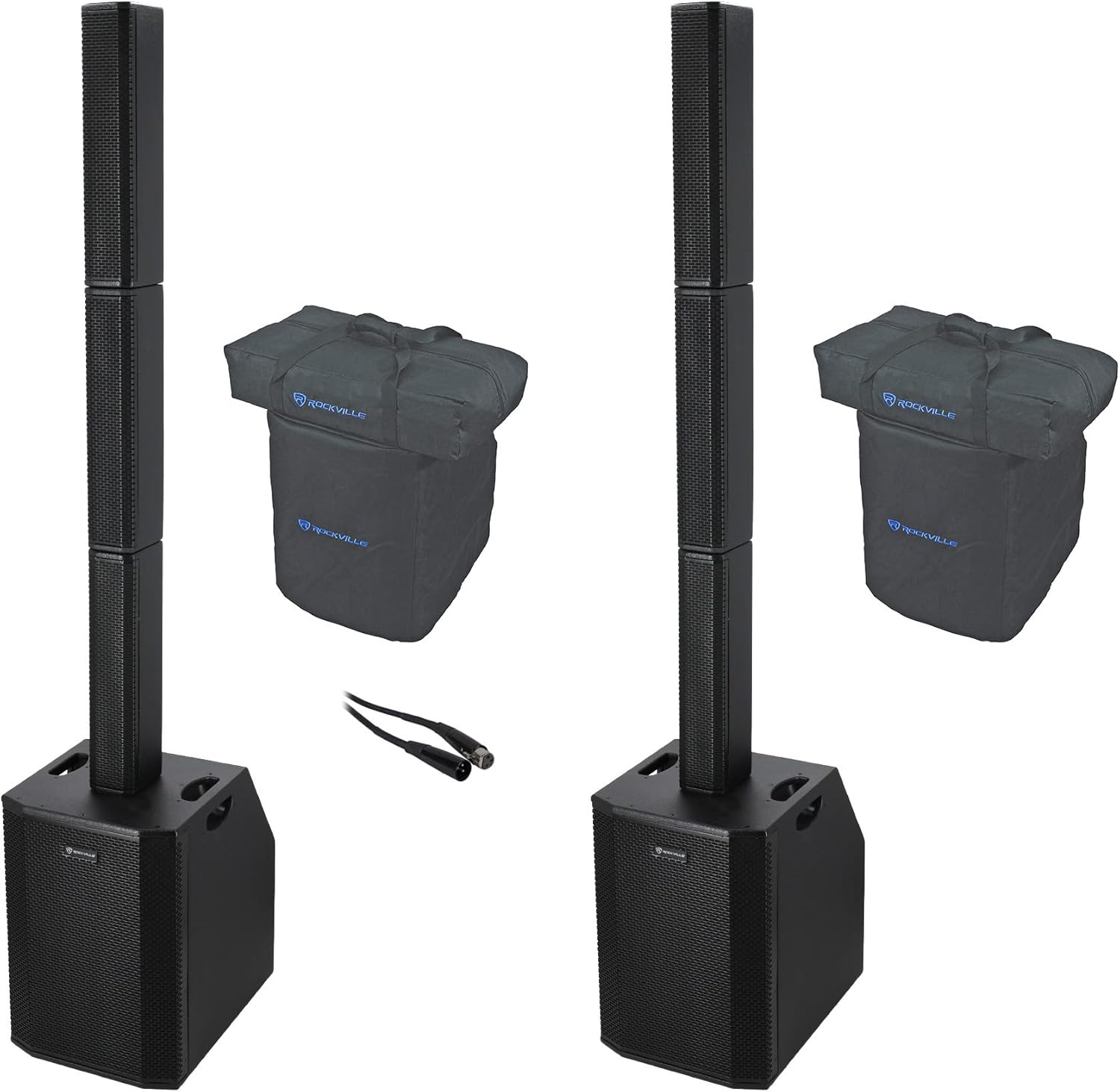 Rockville Titan Array System V2 Bundle: (2) 3200W Peak Powered Column Array Speakers with Dual 10