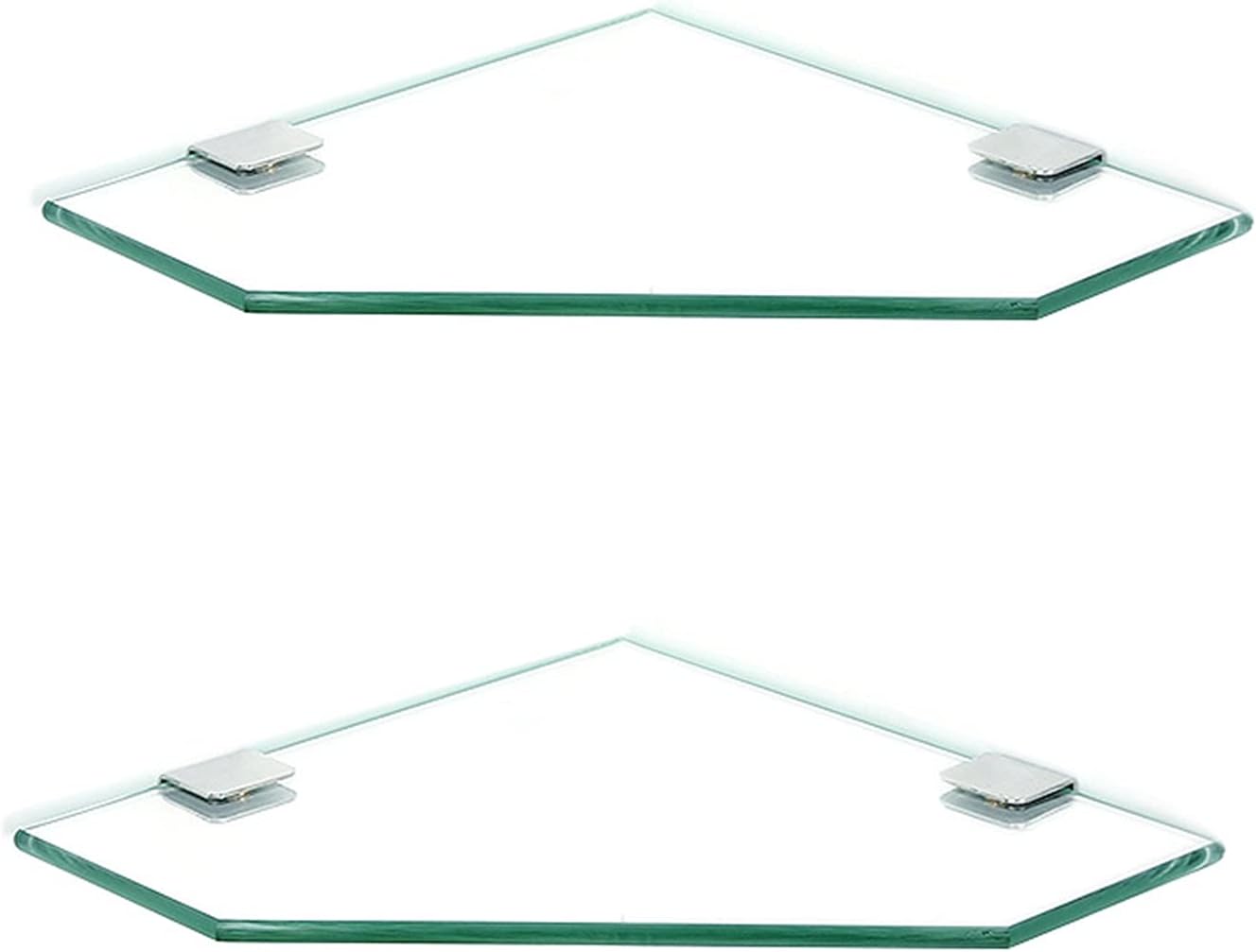 Bathroom Glass Shelf Shower Corner Glass Shelf Tempered Glass Shelf for Bathroom Wall Mount Polished Chrome Bracket (Color : Style2 Size : 28cm)