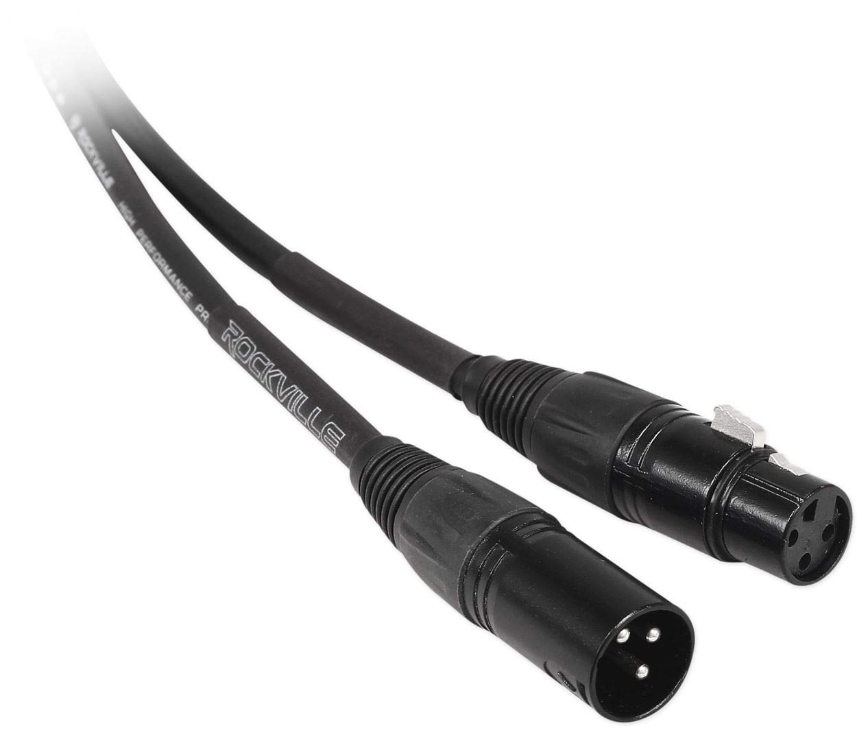 Rockville RCXFM100P-B 100 Ft XLR Female to Male Microphone Cable, Nickel Plated Connectors, Oxygen Free Copper, EMI RFI Shielded, Black Finish, 8-Piece