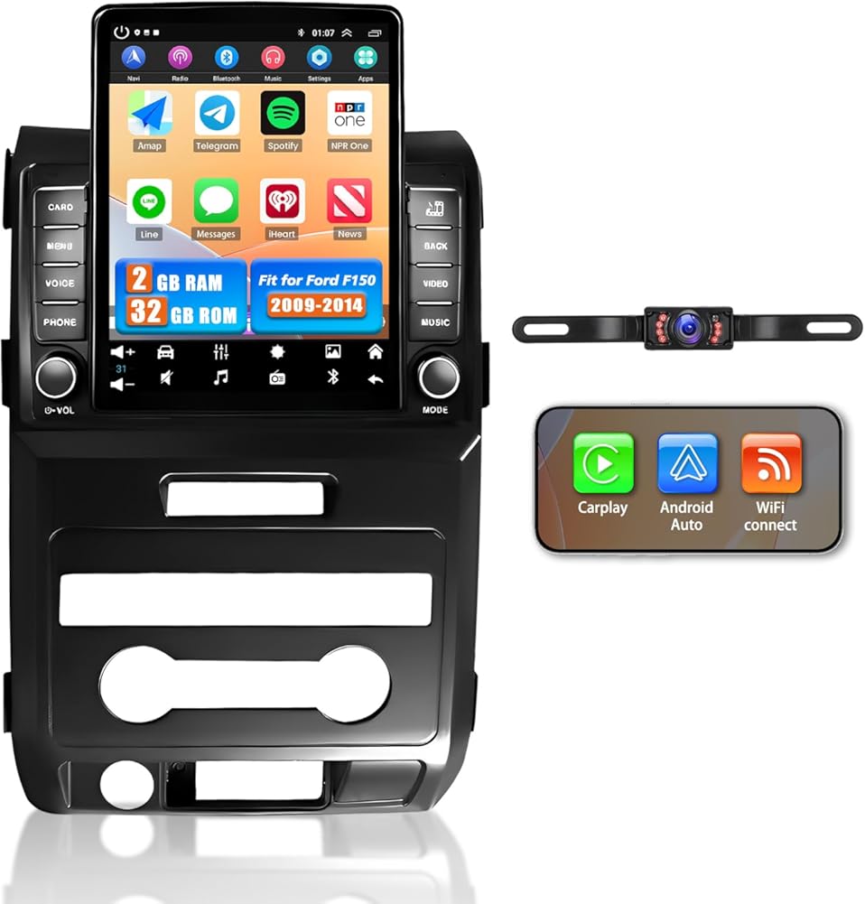 Android 13 Car Stereo Compatible with Ford F150 2009-2014 Radio Upgrade 9.7 inch Touch Screen with Wireless Carplay Android Auto AHD Backup Camera Mirror Link GPS SWC WiFi FM