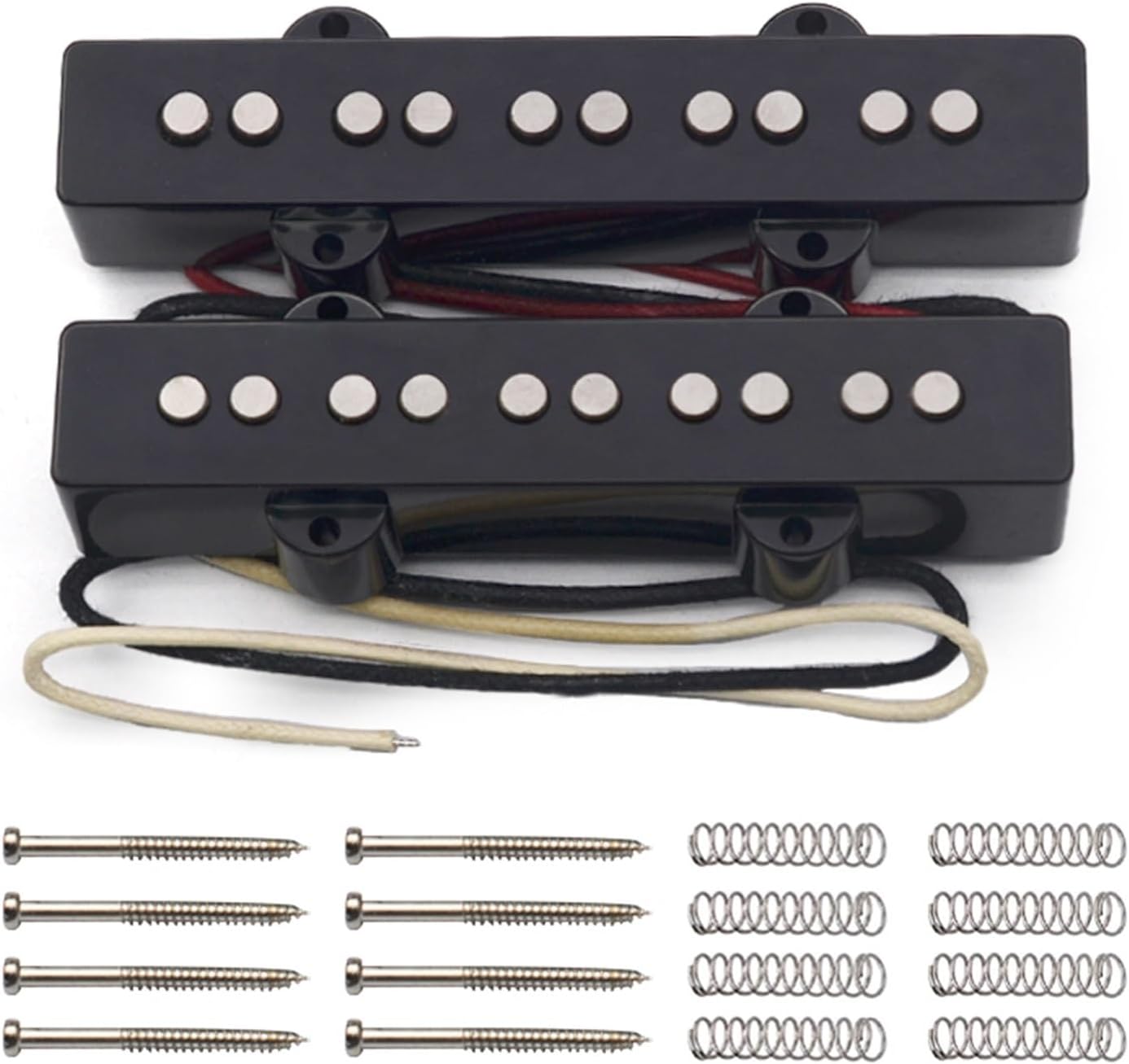 Alnico 5 Magnet Open Style Bass Pickups Neck/Bridge Pickup Fit 5 Strings Bass Guitar Pickup Part Electric Guitar Pickups Set (Color : 1 Set)