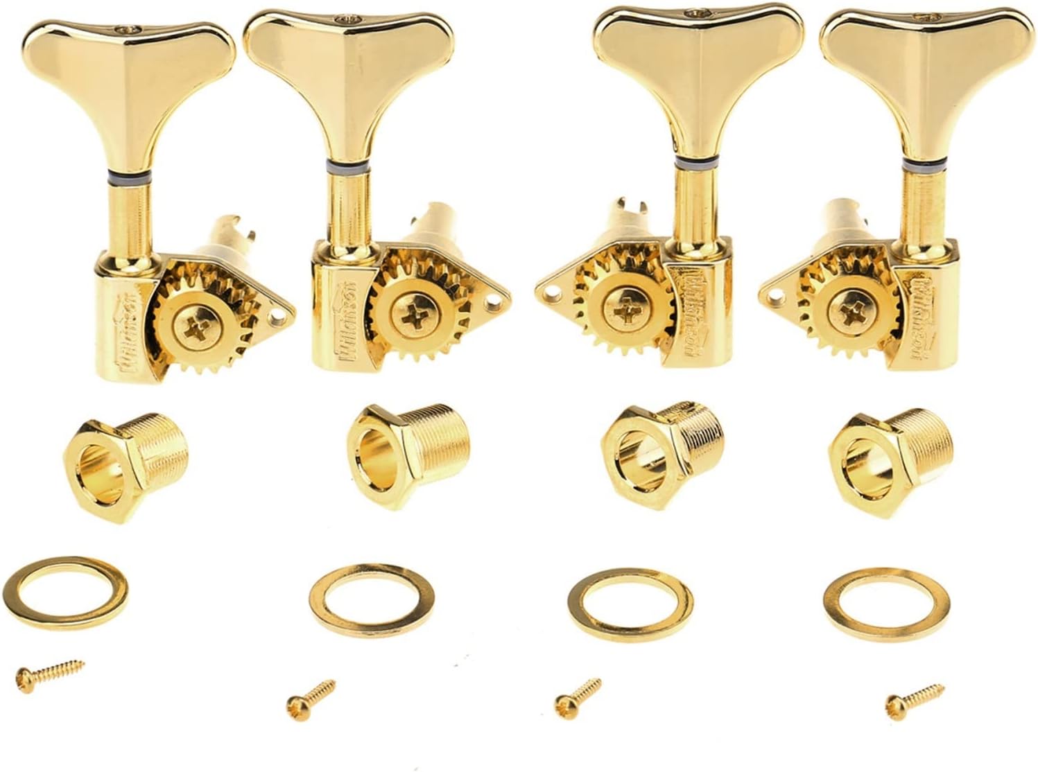 HSHS Gold 2R2L 20:1 Ratio Bass Tuners Machine Heads Tuning Pegs Keys Set for Ibanez Style Electric Bass Tuner Machine Heads Knobs