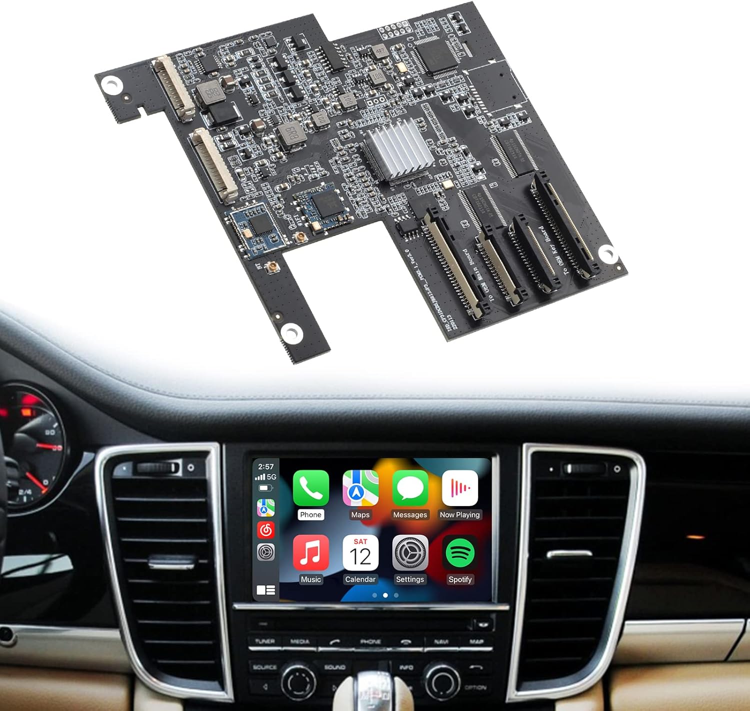 ISUDAR 2023 New PCM 3.1 Wireless Carplay & Android Auto Module for Porsche Panamera Cayenne Macan Cayman Boxster 911 718 Support Reverse Camera Parking Sensor Mirror Link Steering Wheel Control