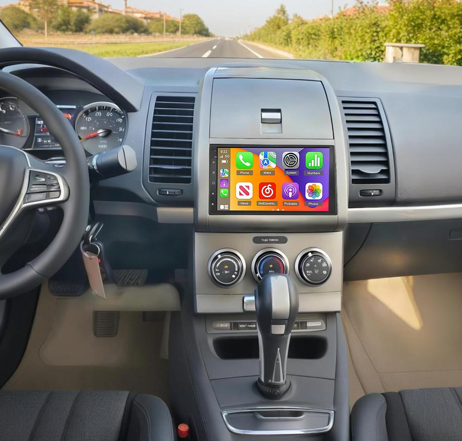 Double Din Car Stereo for Nissan Sentra 2007 2008 2009 2010 2011 2012 Radio Upgrade,7Inch Touch Screen Radio Android 14 Car Radio with Wireless Carplay Android Auto BT GPS AHD Backup Camera WiFi