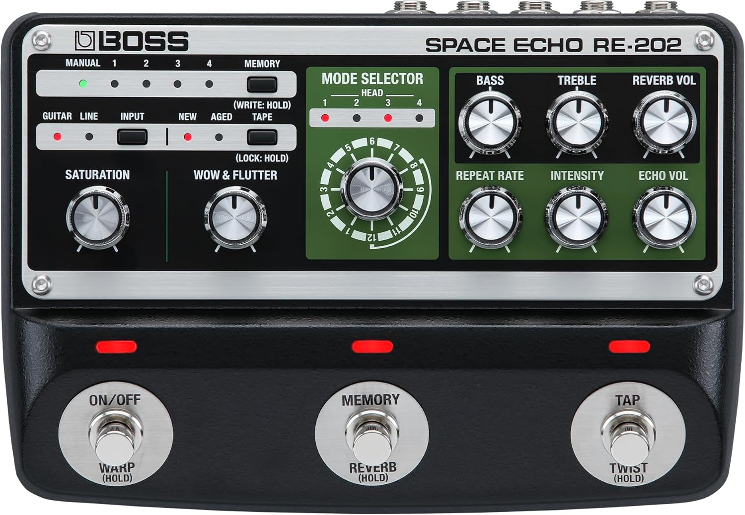 BOSS RE-202 Space Echo | Tape Echo Delay Reverb Effects Pedal | Modern Recreation of the Legendary Roland RE-201 Space Echo | True Stereo | Spring Reverb | Wow & Flutter