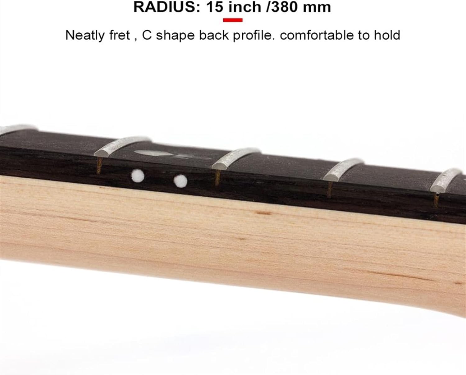 TSTS Electric Guitar Neck 24 Large Frets Maple Bolt On Fretboard C Shape Guitar ​Neck Replacement