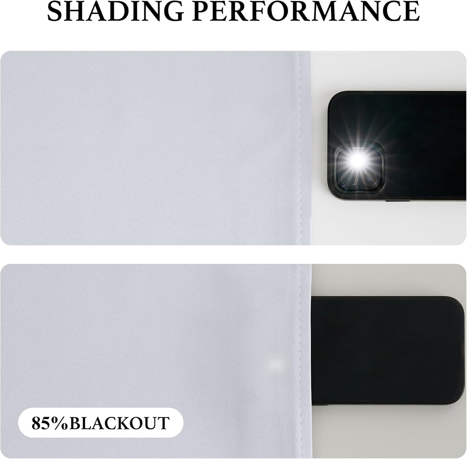 RYB HOME Ceiling Mount Blackout Curtains with Sliding Track Set, Partition Floor Curtains for Large Bay Windows/Bedroom/Living Room/Basement/Patio, W 100 x L 90, Greyish White, 1 Panel