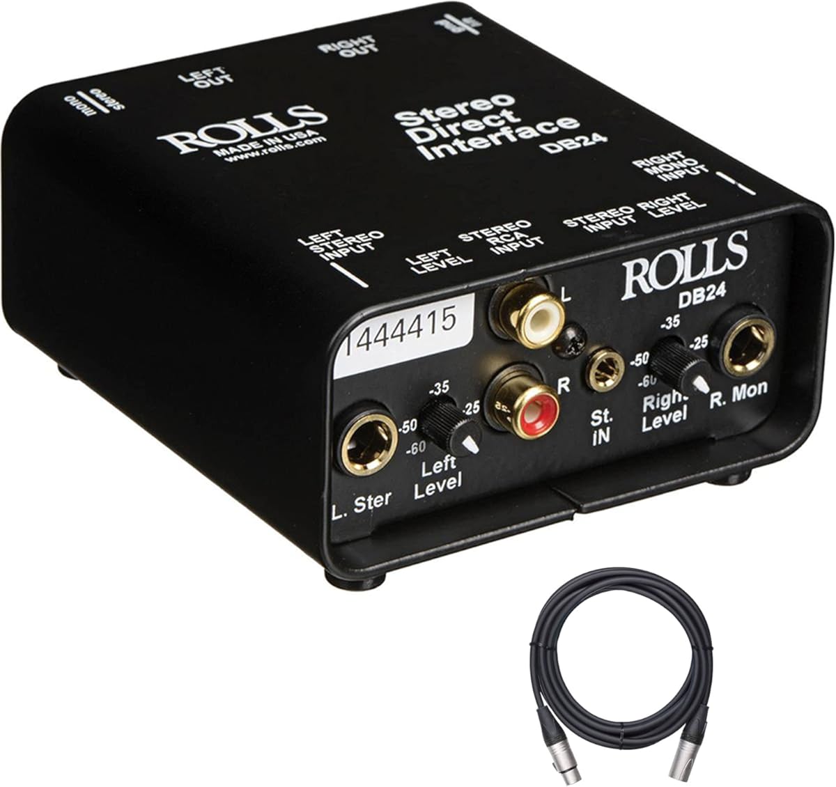 Rolls DB24 Passive Stereo Direct Interface with XLR Mic Cable
