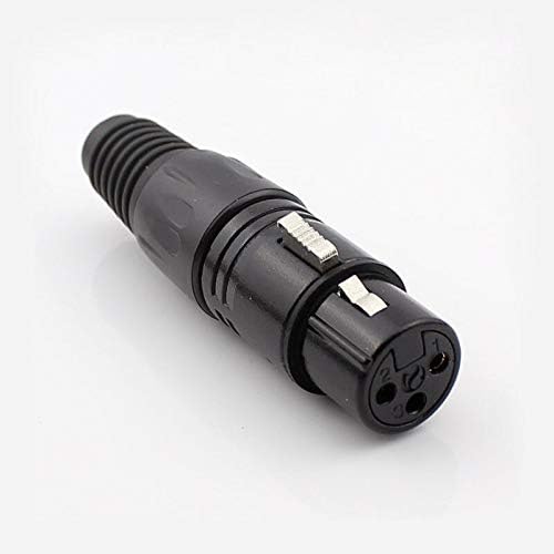 Davitu Electrical Equipments Supplies - 50pcs XLR Cable Connector Three-Core Black Microphone Plug Copper Core 3pin 24K Gold-plated Male and Female - (Color: Female)