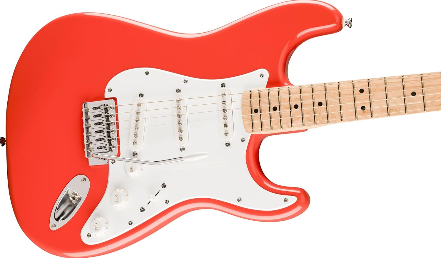 Fender Squier Sonic Stratocaster Electric Guitar - Fiesta Red, Maple Fingerboard, White Pickguard