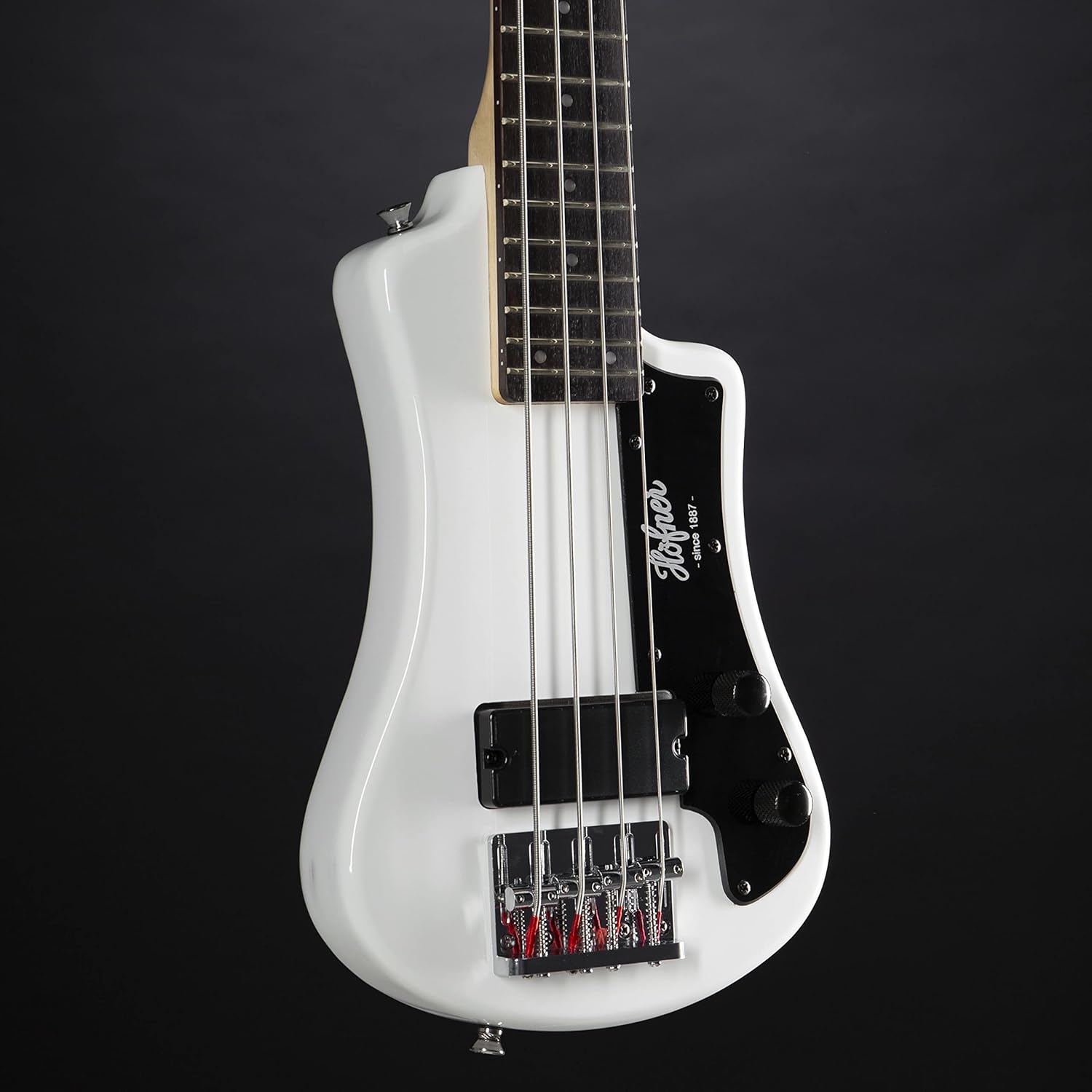 HOFNER Shorty Electric Bass Guitar, White, W/Gig Bag