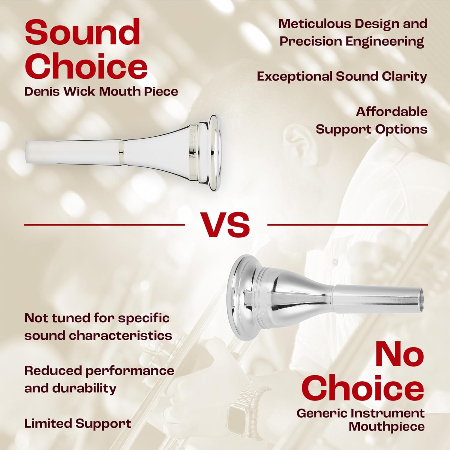 Denis Wick Classic French Horn Mouthpiece Silver Plated, 5885-7 - Precise Inner Rims & Barrel Backbore for Smooth Airflow, Secure Slotting & Clear Tone - French Horn Accessory - 17 x 4.48 x 4.5mm