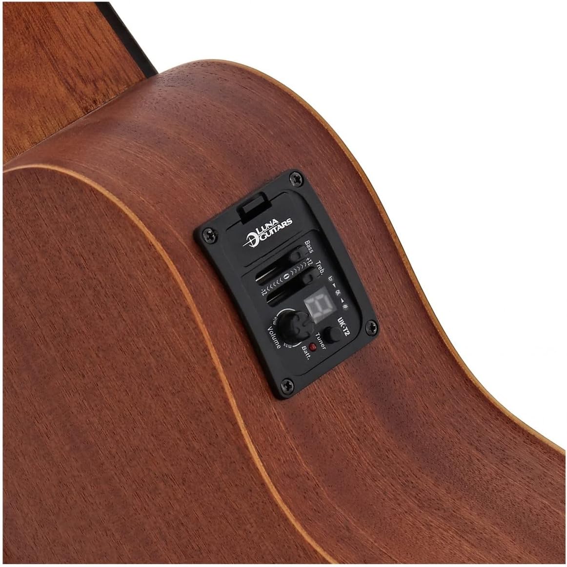 Luna Maluhia Peace Concert Ukulele with Gig Bag, Satin Natural