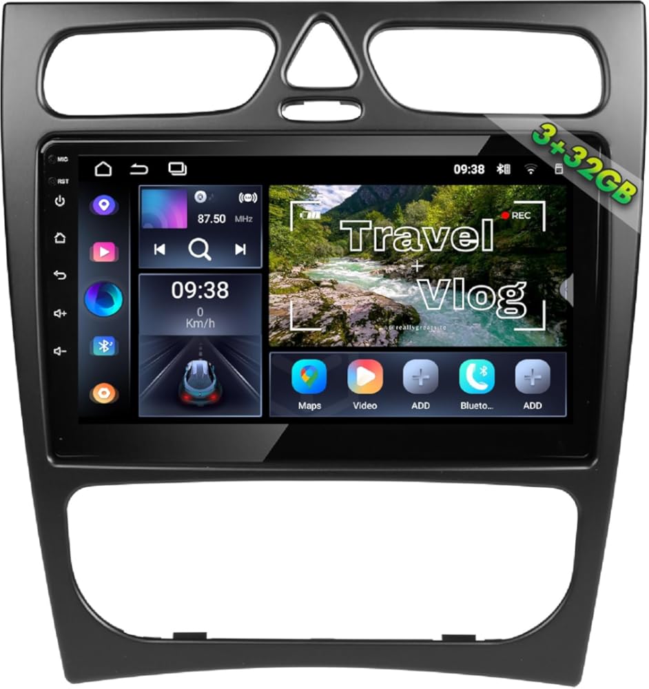 EGOSONIC Android 14 Car Stereo 9inch for Benz W168 W203 W209 W639 Vaneo W463 C208 W208 W170, Wireless Carplay Android Auto, DSP+, Support GPS navi 4G WiFi Bluetooth 5.0