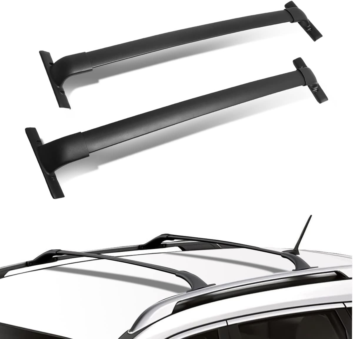 DNA MOTORING PT-ZTL-8072 Pair Aluminum Car Roof Rack Cross Bars Compatible with 15-18 Nissan Murano,Black