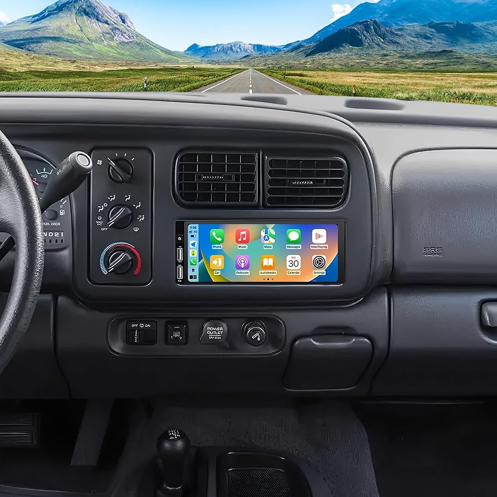 Android 14 Car Stereo Radio fits for 1994–2002 Dodge Ram 1500 2500 3500 for Jeep Wrangler TJ 1997-2002 for Dodge Dakota 1987-2000 6.8 inch Touch Screen Car Stereo with CarPlay Android Auto GPS WiFi