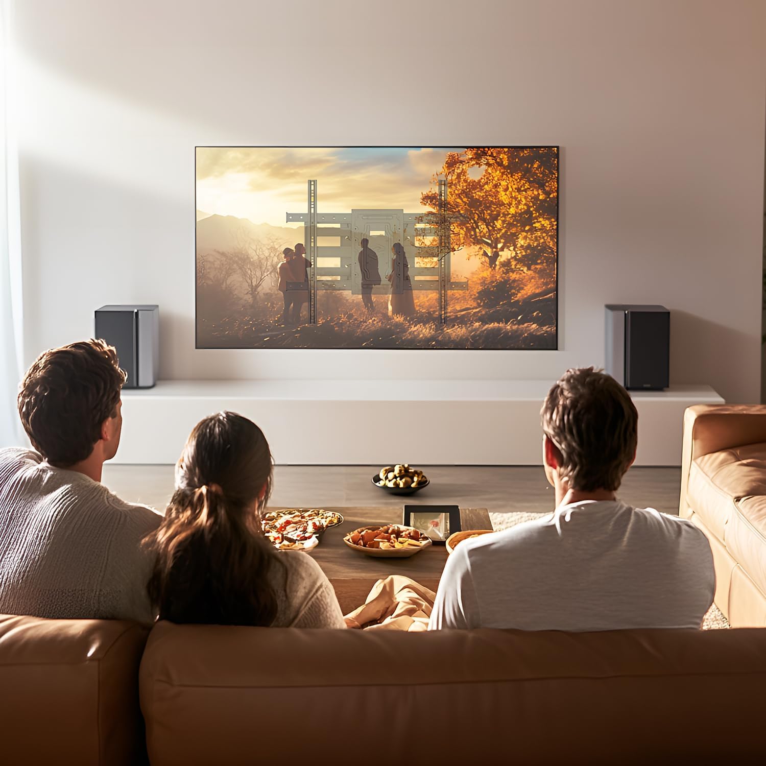 USX MOUNT Heavy Duty Full Motion TV Wall Mount for 60-100 Inch Large TVs, up to 220lbs, Swivel & Tilt, Preassembled TV Mount for 60