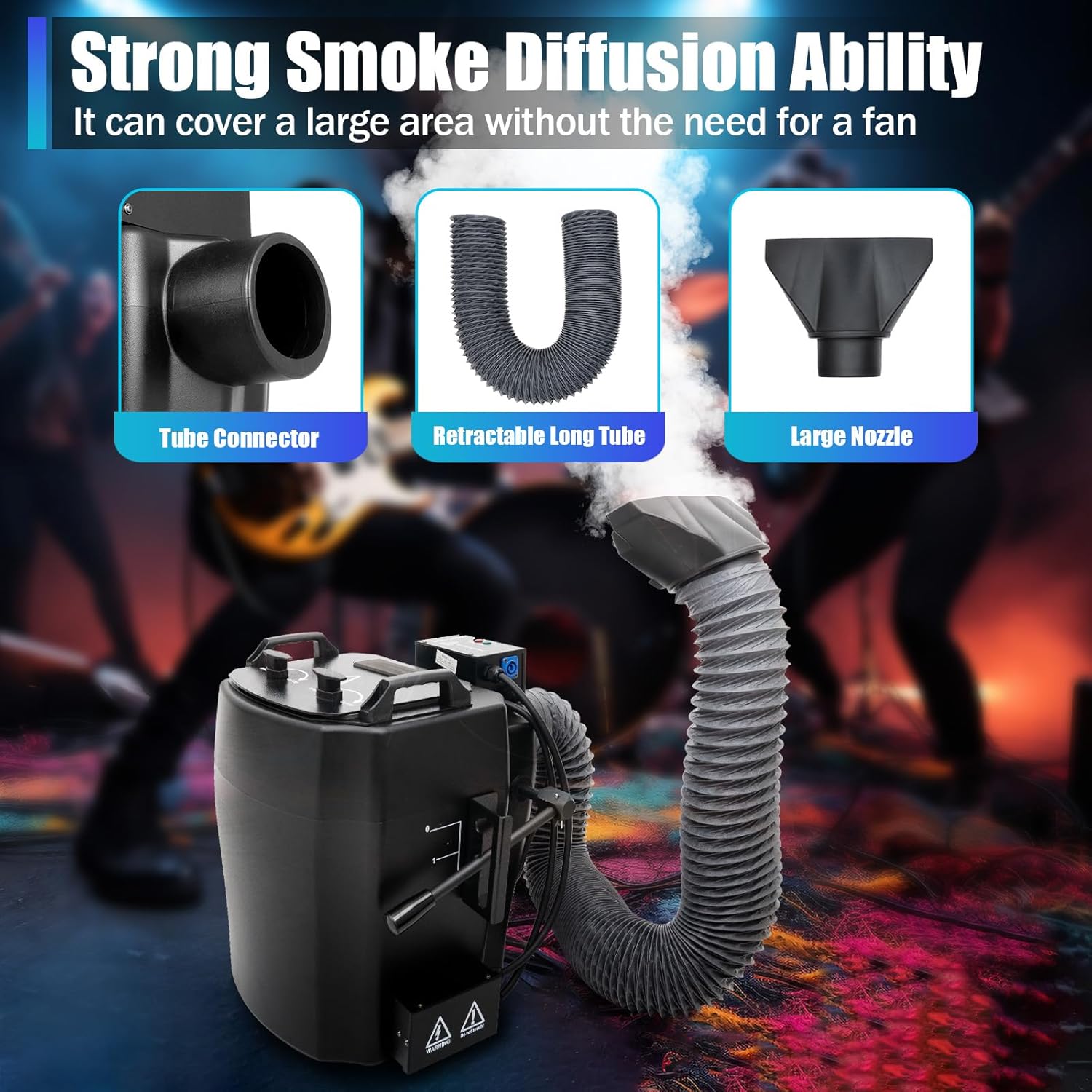 6000W Dry Ice Fog Machine Low Lying Smoke Fog Machine with Large Nozzle, 110V Professional Stage Dry Ice Machine for Wedding, DJ Performance, Bars, Black
