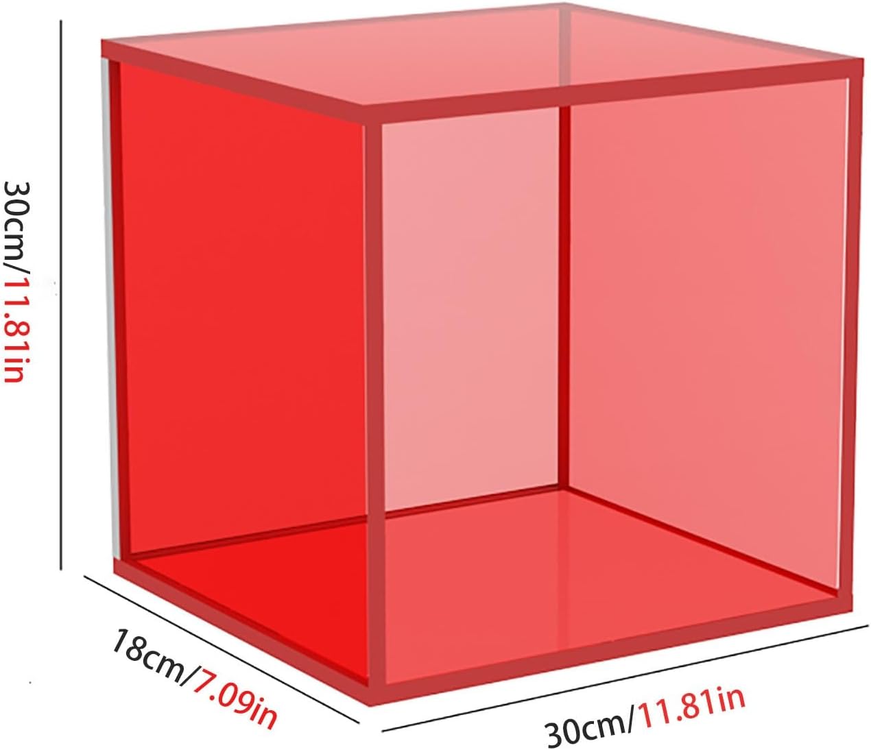 Floating Shelves for Wall Acrylic Floating Shelves Floating Acrylic Cube Shelf,Hanging Wall Mount Display Storage Shelves for Photos,Toys,Books,Decorative(Red)