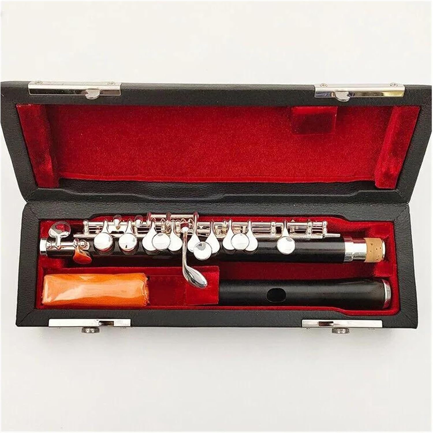 Ebony Piccolo C Tone Flute Silver Plated Keys Half Size Flute Woodwind Instruments with Case