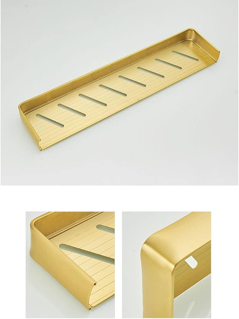 Shower Shelves Bathroom Shelf Bath Shower, Bathroom Corner Shelf Wall Mounted Kitchen Storage Holder Bathing Accessories (Color : Shelf with Hook 40cm)