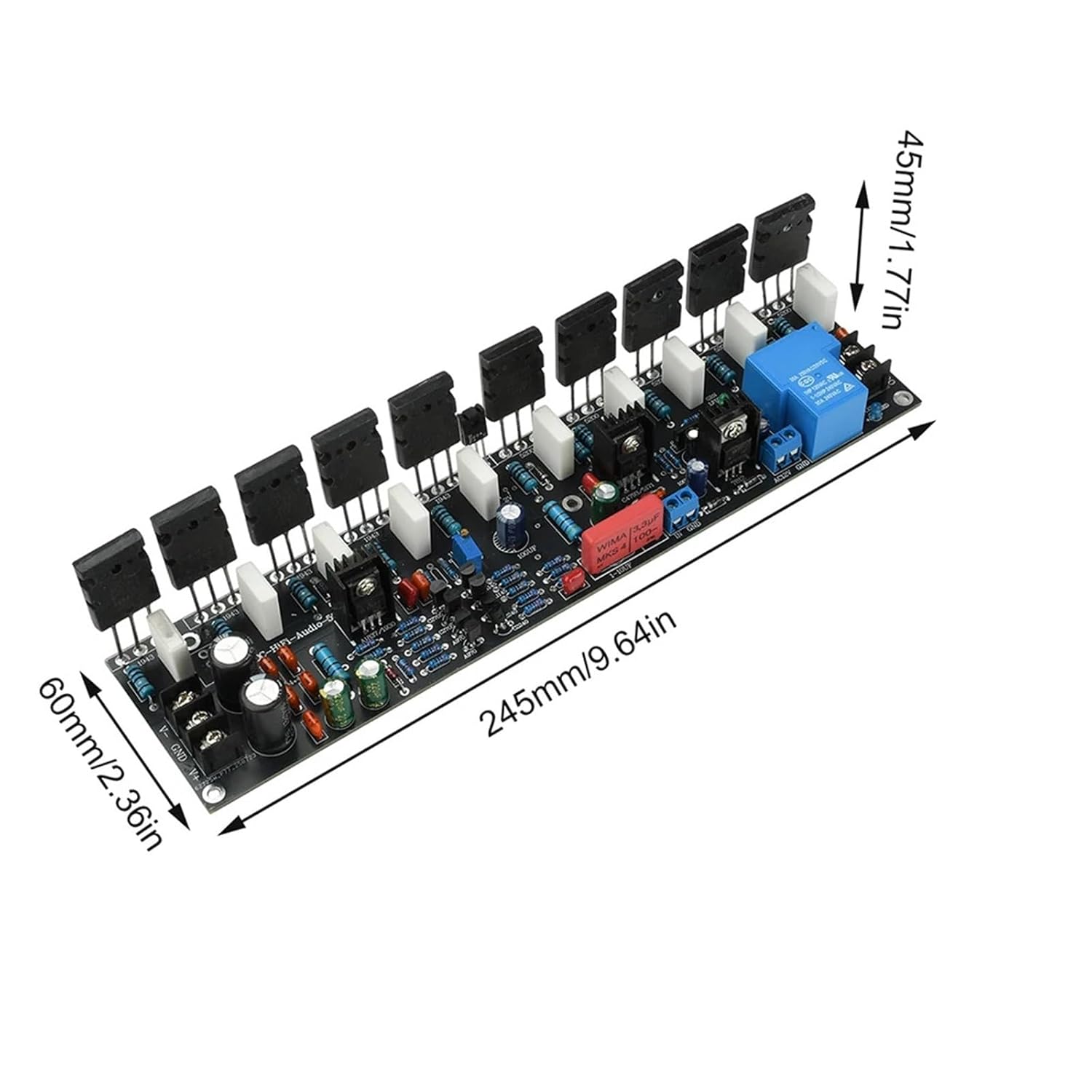 500W Mono Digital Audio Amplifier 1943+5200 Tube High Power Amplifiers 1 Channel HiFi Sound Rear Stage AMP Module